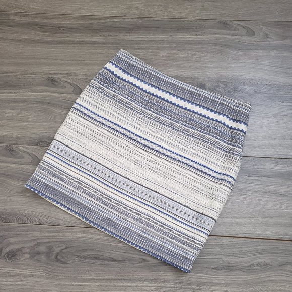 Dalia Woven Aztec Striped Mini Skirt Blue Size 6 - Picture 8 of 8